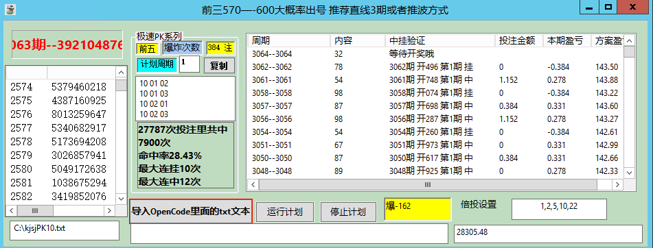 特别推荐 前三384注稳定5期出号，N万期保持盈利